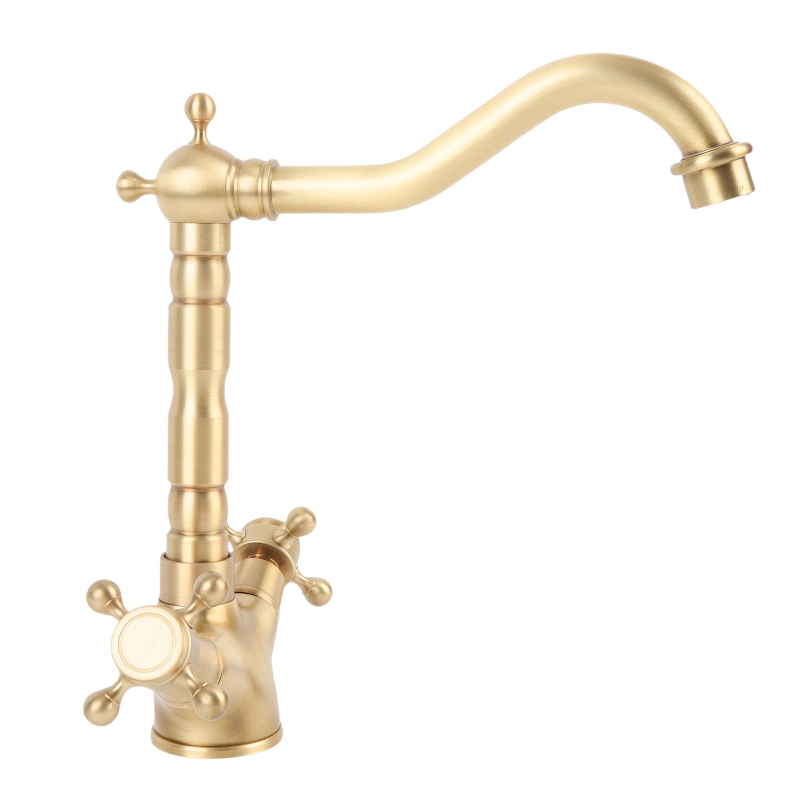 Grifo de Lavabo de Latón con Dos Manijas Giratorio