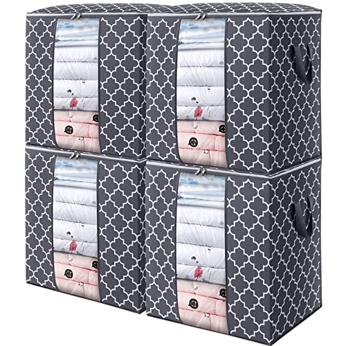 WISELIFE Storage Bags 4 Pack/100L Large Blanket Clothes Organization...