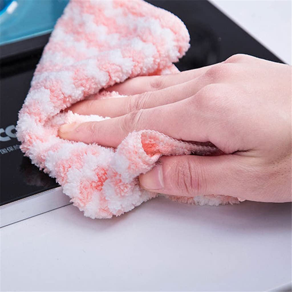 RWRAPS 10 Uds paños de Cocina de Lana de Coral estropajos súper absorbentes Toallas de Limpieza de Cocina húmedas y secas Trapos de Limpieza de Cocina (10 Uds 25x25cm)