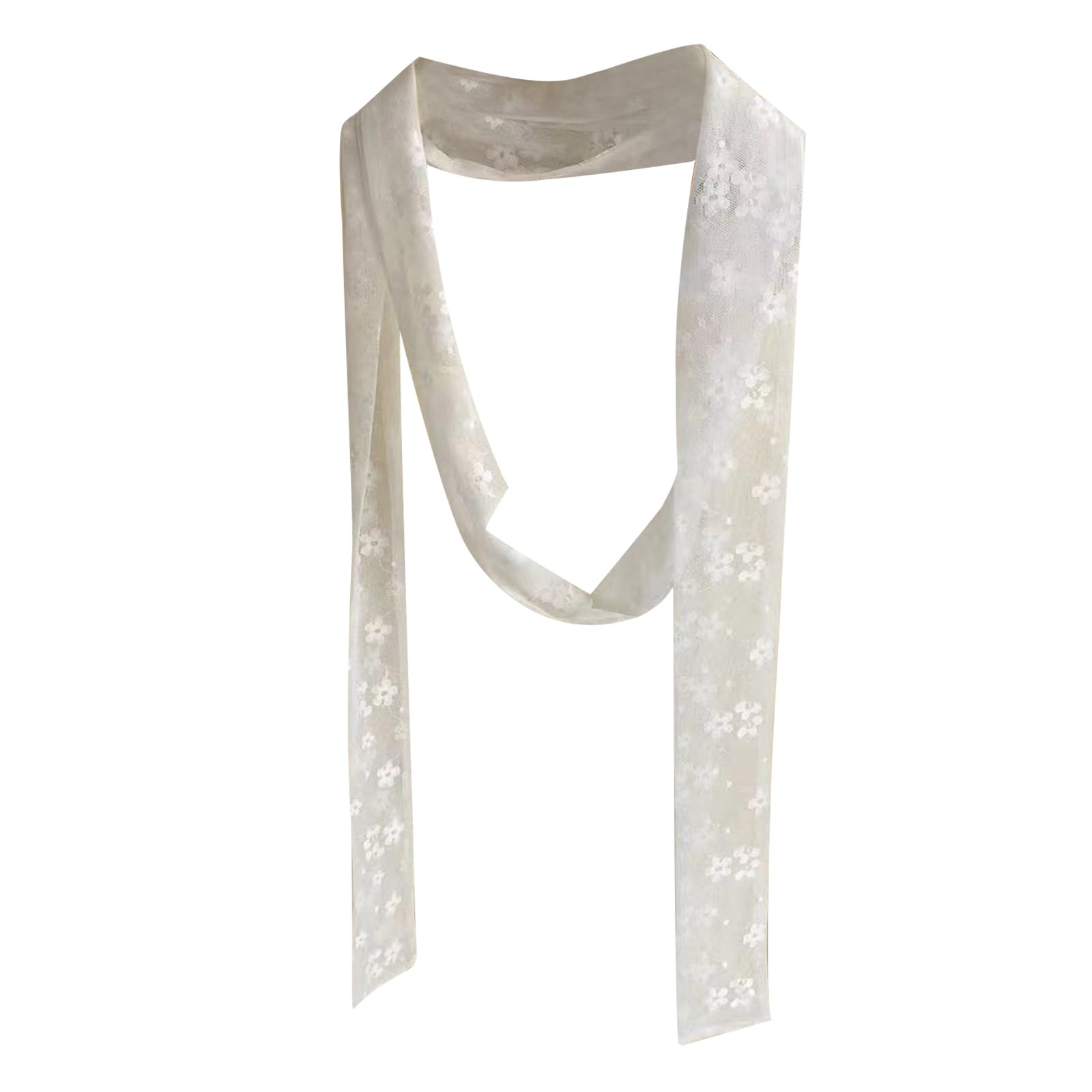 Maxtonser Narrow Lace Scarf Decorative Hair Scarf Elegant Neckwear for Girl Lace Tied Hair Scarf Neckwear Ribbon Scarf Waistband