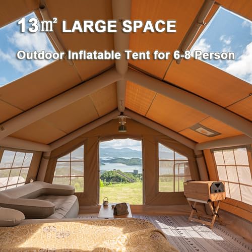 Carpa inflable extra grande para camping 13 m2 resistente viento 4 estaciones miniatura 3