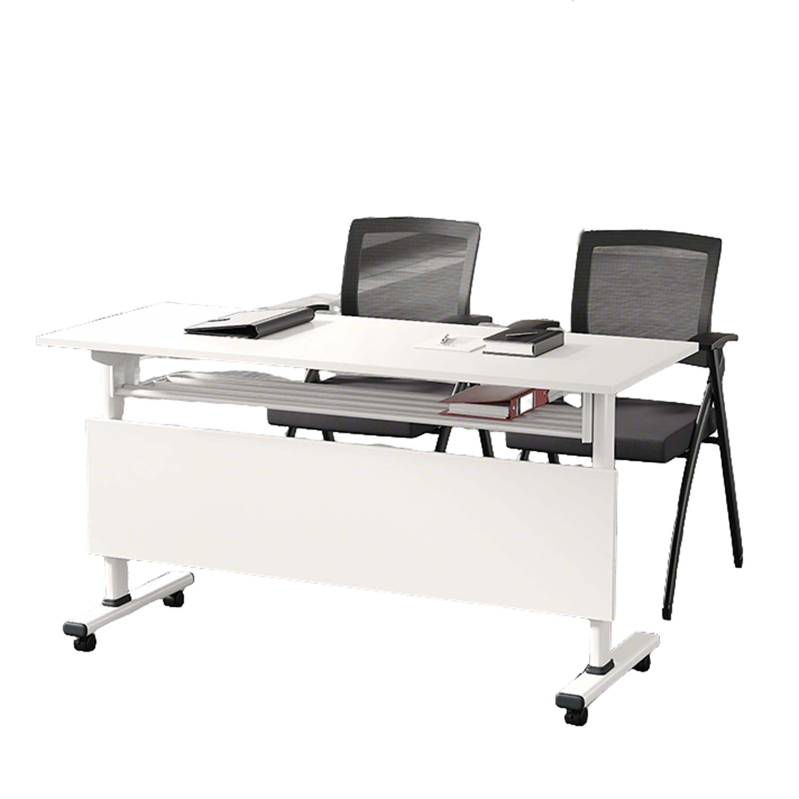 Scrivania pieghevole portatile con ruote, postazione di lavoro mobile per ufficio, conferenze, casa, scuola o sala di formazione, tavolo pieghevole versatile per computer portatile per una facile