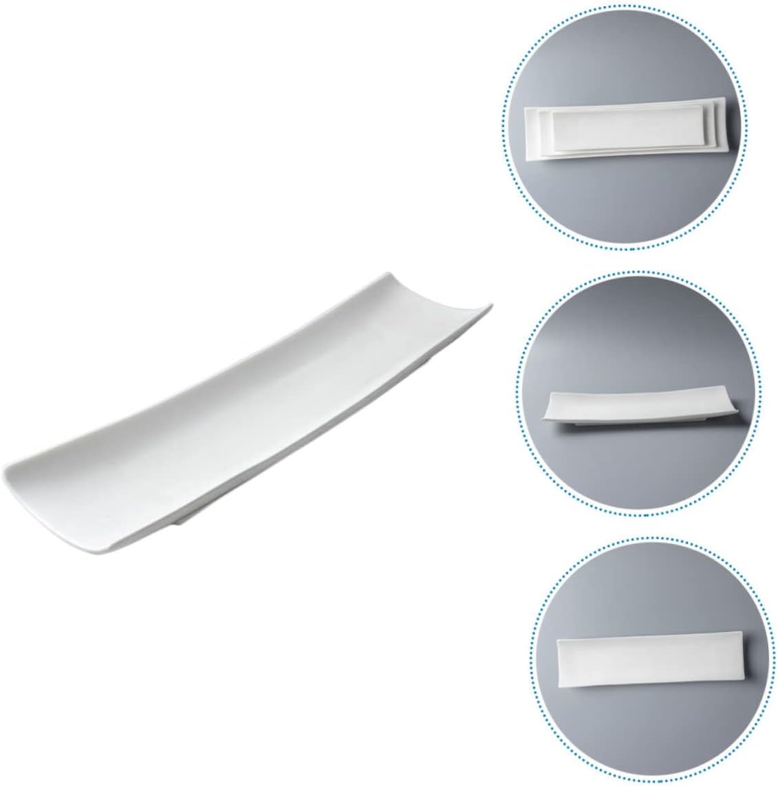 Ceramic Fish Serving Plate Sushi Design Long Fish Holder for Restaurant and Home Use Sturdy Ceramic Material