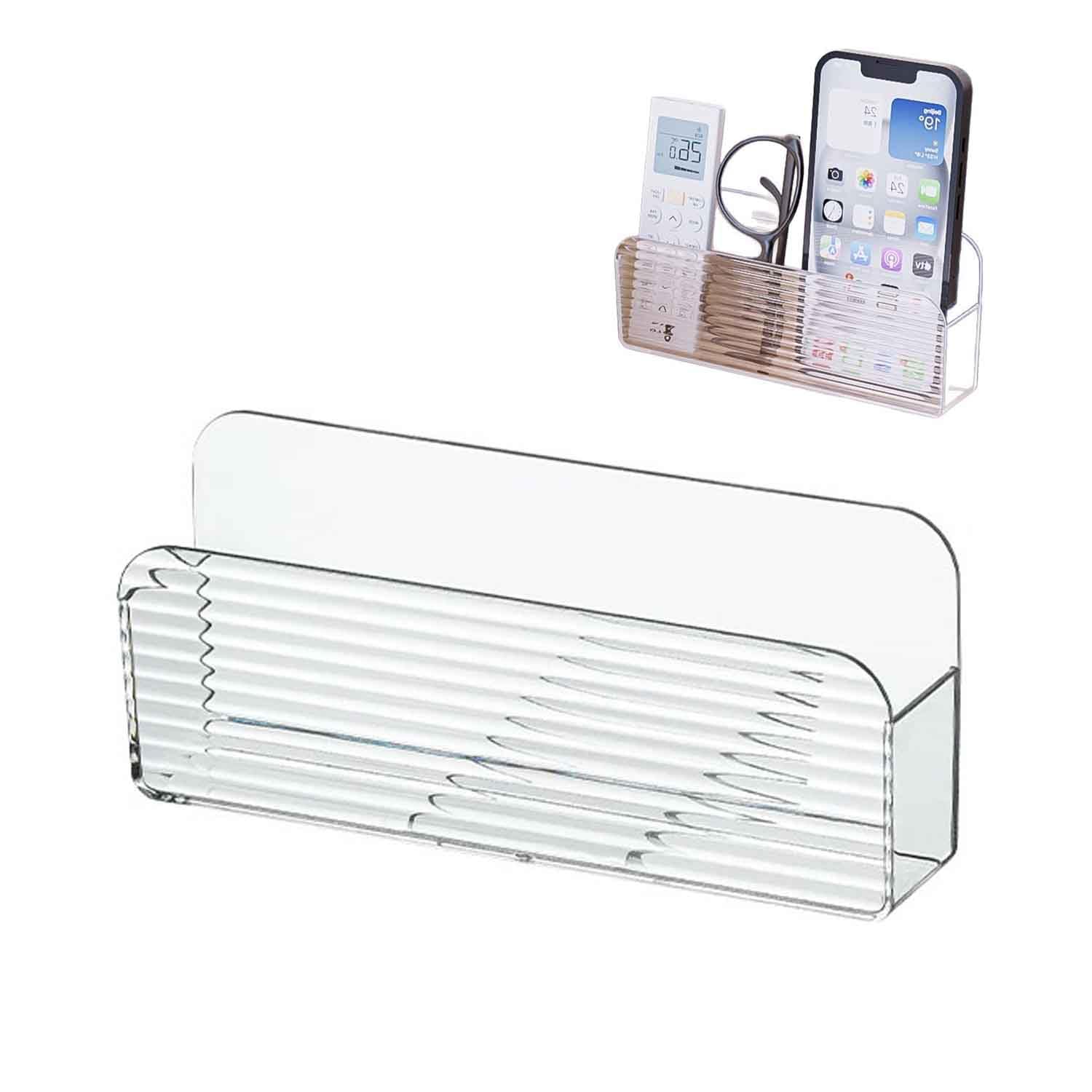 Tweozek Transparent Remote Control Holder, Self-Adhesive Remote Holder, Remotes Control Holder Wall Mounted, Tv Remotes Holder, Suitable For Mounting On Bedside Wall Living Room Wall To Store Box