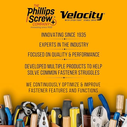 velocity interior 1 12 inch wood screws diy pack size 8 100 pcs  zinc and yellow coating stick-tight technology screw for wood working with psd acr driver bit