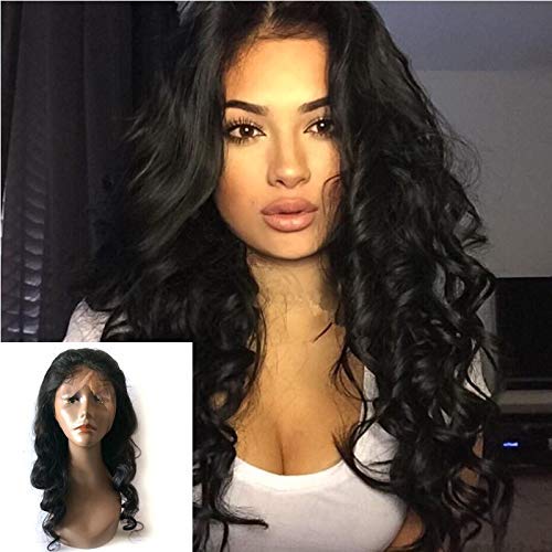 Enoya Hair 360 Silk Top Lace Frontal Loose Wave Human Hair Wigs-Glueless 180% Density Brazilian Virgin Remy Wigs with Baby Hair (silk top 22 Inch, 360 Lace Frontal Wig Loose Wave)