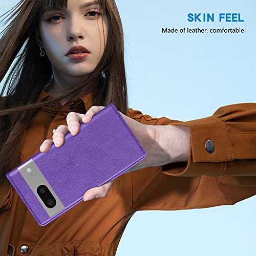 ZZXX for Google Pixel 7 Wallet Case Strong Magnetic 6.3 inch,Purple - image 6