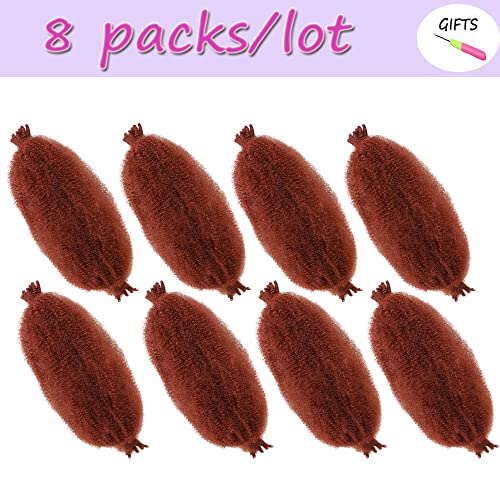 Cookoo 8 Packs Copper Red Pre-Separated Springy Afro Twist Hair 16 Inch Synthetic Marley Crochet Braiding For Distressed Soft Locs Natural Twist Braiding Hair Synthetic Hair Extension For Women (10 Strands/Pack 350#) #TOP4
