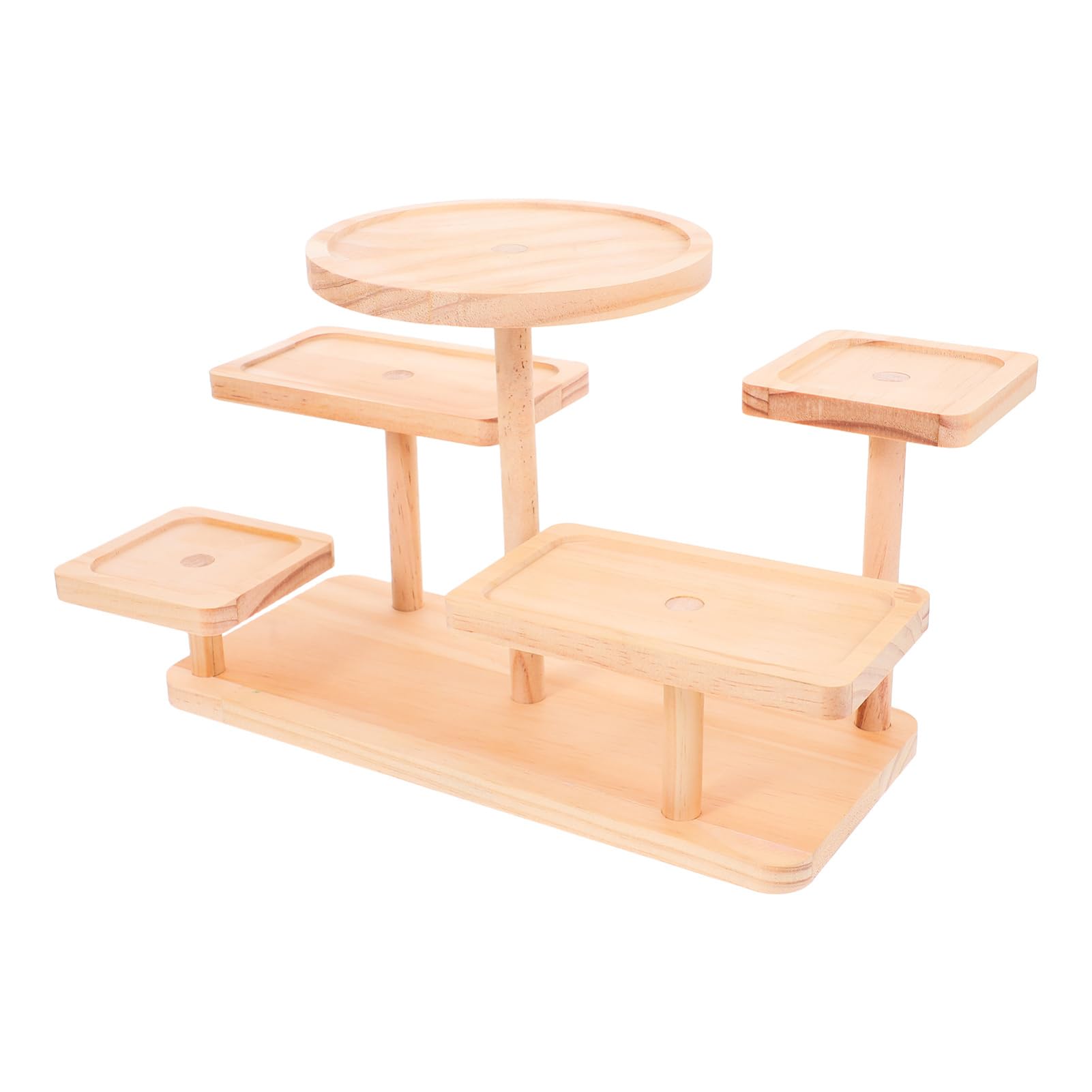 Expositor De Madera con Elevadores Organizador De Suculentas Decoración para Sala De Estar