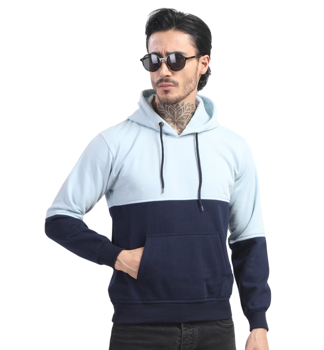 Men's Travel Cotton Solid Plain Hoody Sports Winter Gym Workout Running Travel Trekking Hooded Sweatshirts for Men-image-4