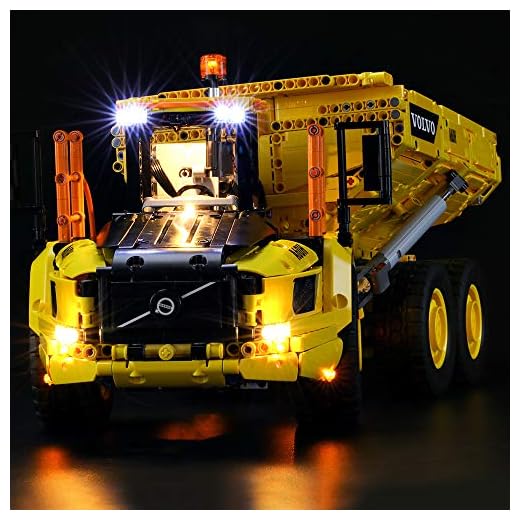 BRIKSMAX LED-belysningskit för LEGO Technic 6 x 6 Volvo Articulated Hauler, kompatibel med LEGO 42114 byggstenar modell – inkluderar inte Lego setet