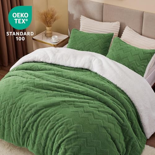 Image of BEDELITE Fluffy Sherpa Twin Comforter Set,Sage Green