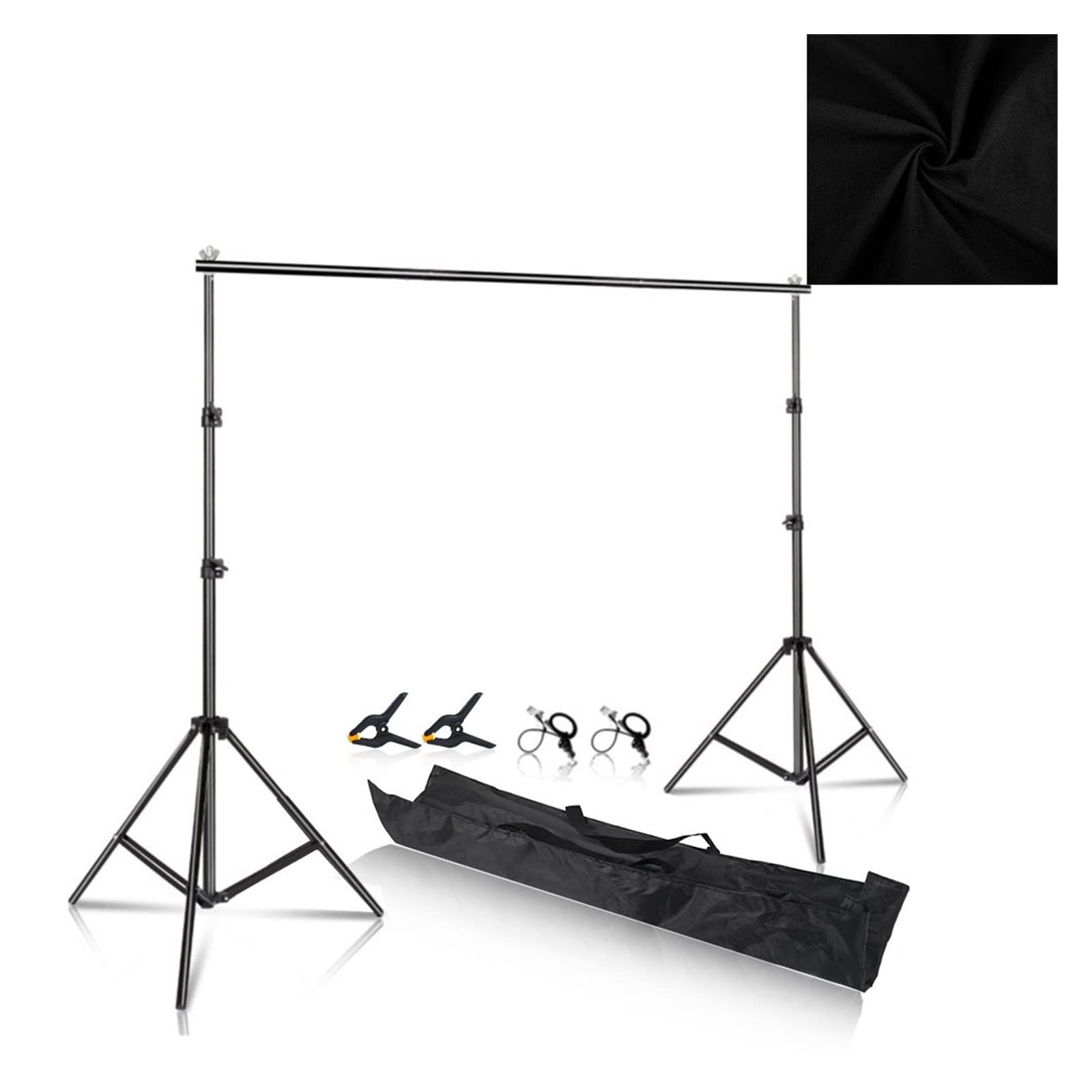 Tło Stojak Tło do zdjęć Wsparcie Studio Light Statyw Fotografia Green Screen Backdrops Urodziny ChromaKey Weight Bags (Color : Basic Kit 1 Black, Size : 2600x3000)