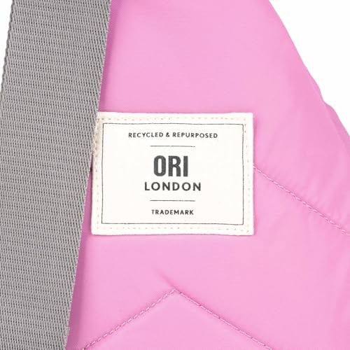 Image of ORI LONDON Crossbody Bag - Large Nylon Travel Sling Bag for Women & Men with Chunky Zippers - The Willesden (Orchid)