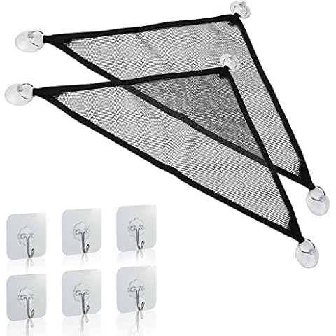 Nanaborn Bearded Dragon Hammock Lounger for Reptile/Lizard/Geckos Climbing in Tank- Black Breathable Mesh Triangle 17.7×13×13 inch (2PCS) Cover