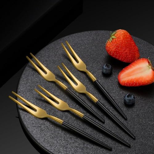 Fourchettes à dessert café fruits couverts avec support de base de cygne - 4