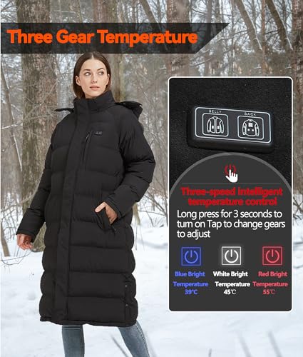 Heated Jackets for Women,Womens Heated Jacket 8 Heating Zones with 10000mAh Battery Pack,Heated Coats for Women3