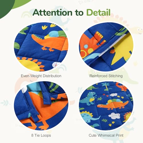 Image of Sivio Weighted Blanket 3lbs, Blue Dinosaur Small Cooling Heavy Blankets, Washable Breathable Weighted Throw Blanket for Sleep, 36 inchx48 inch-3lb