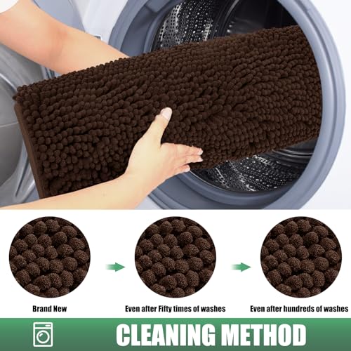 IM HOME Durable Chenille Absorbent Door Mat Indoor Doormat 20" x 30", Washable Door Mats for Dog Non Slip Heavy Door Rug Soft Front Inside Doormat for Entryway, Mud Room, Patio Brown by IM HOME - Image 8
