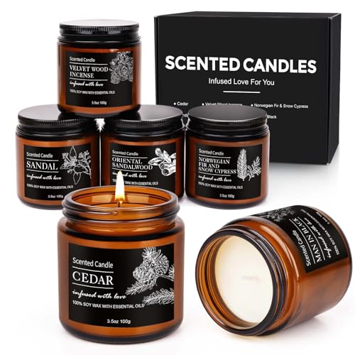 Candles for Men, 6 Pack Scented Candles for Home,...