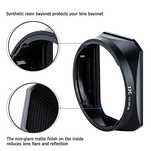 Image of JJC Metal Lens Hood for Fuji XF 16mm F1.4 R WR Lens (Not for XF 16mm f2.8) | Bayonet, Replaces Fujifilm LH-XF16 Lens Hood, Standard Version with Hood Cap