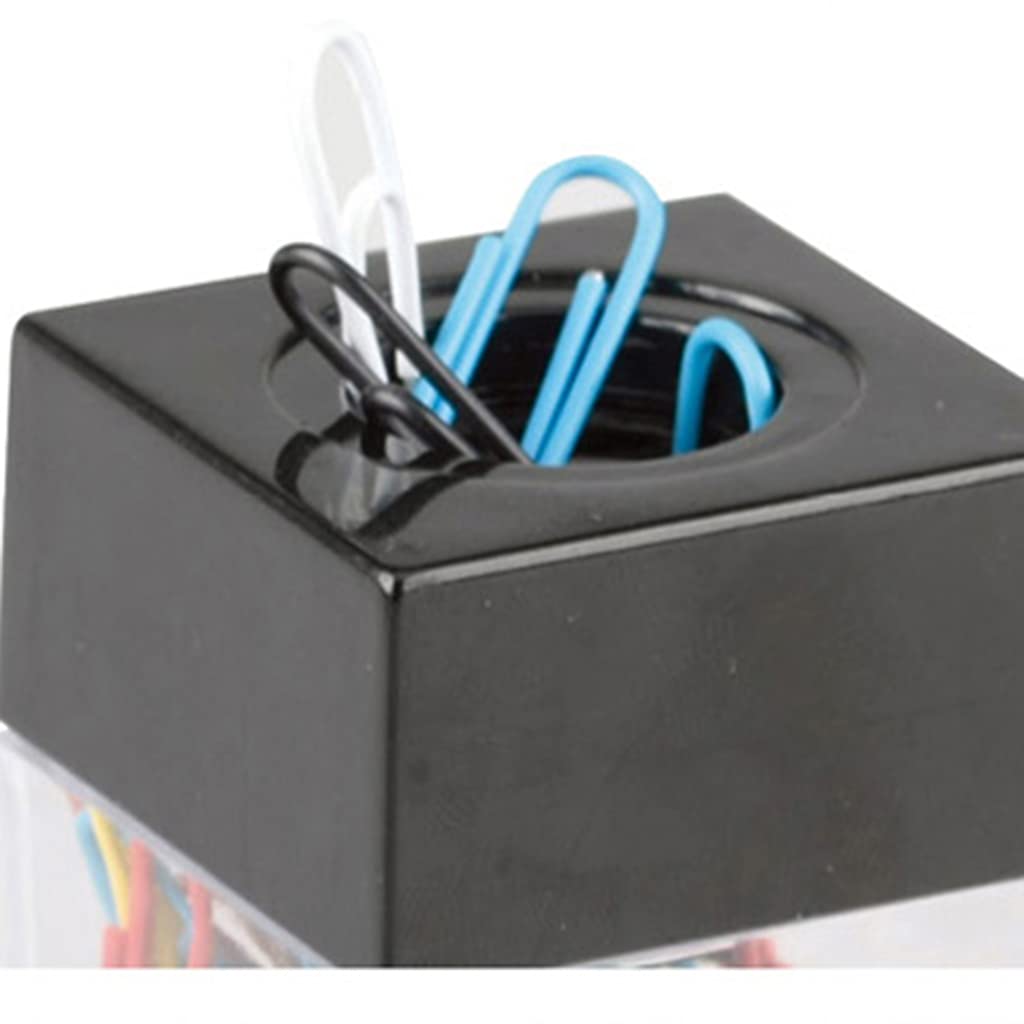 Clear Paper Clip Dispenser Metal Pin Holder Box Large Capacity for School Office