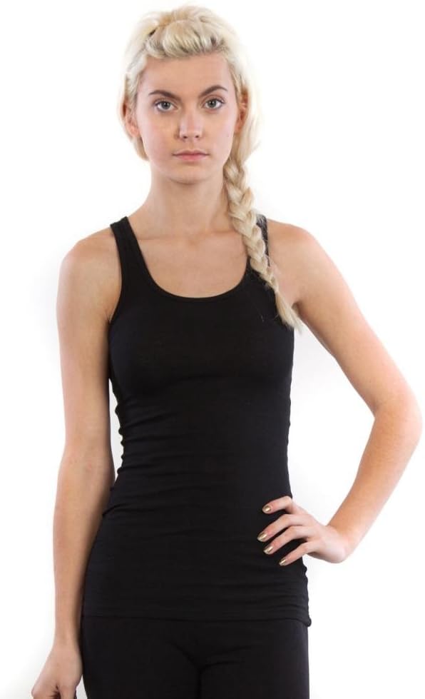 Zenana Outfitters 4 Pack Womens Ribbed Racerback Tank Top BLACK/WHITE/AQUA/CORAL - Image 5