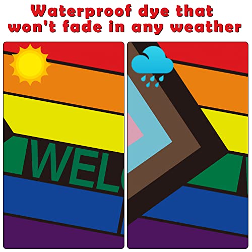 Spxkd Progress Pride Flag 3X5 Foot 2Pcs Outdoor Indoor Waterproof Rainbow LGBT Flag with Brass Grommets - Thumbnail 5