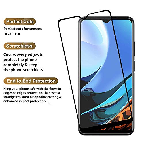 Image of DD SON Tempered Glass Screen Protector Compatible for Poco M3 /Redmi 9 Power (11D) with Edge to Edge Coverage and Easy Installation kit,Black