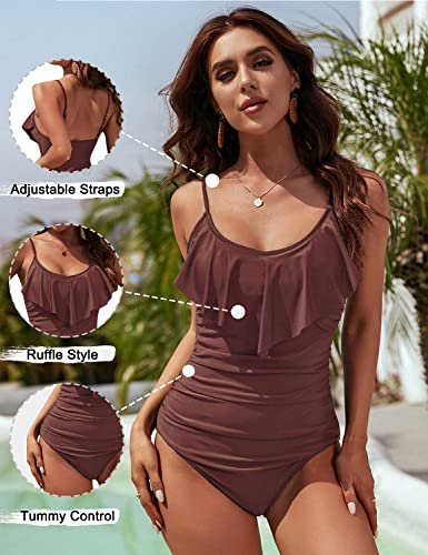 Image of Blooming Jelly Womens One Piece Swimsuit Ruffle Tummy Control Bathing Suit