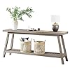 LITTLE TREE Farmhouse Console Entryway 70.8 inches Wood Hallway Sofa Table with Sturdy Legs, Grey