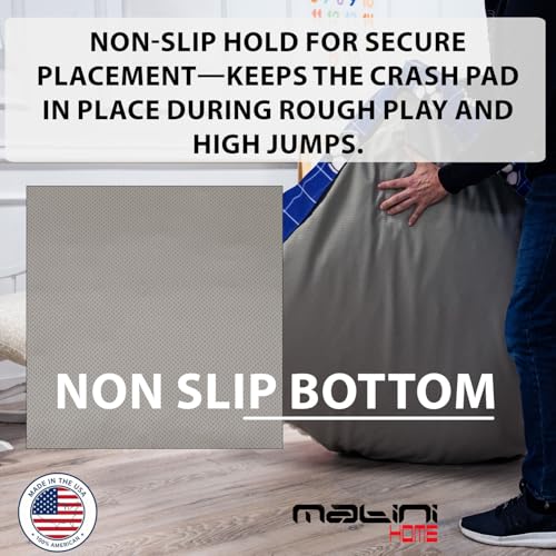 Image of Matini Home Sensory Crash Pad - Non Slip Bottom, Soft Fabric Sensory Pads, Landing Mat for Jumping, Relaxing & Play - 60 inch x 60 inch, Blue Soccer Ball