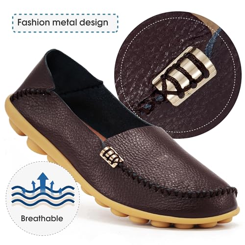 Image of DUOYANGJIASHA Loafers for Women Comfortable Slip-On Business Casual Moccasins - Lightweight & Cushioned Driving Mocs Boat Shoes with Memory Foam Flats for Work Travel