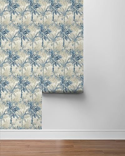 Image of Tommy Bahama Cat Island Jungle Peel and Stick Wallpaper (Blue)