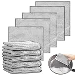 AWAVM 10PCS Multipurpose Non-Scratch Scrubbing Wire Dishwashing Rags, Wire Wool，Multipurpose Wire Dishwashing Rags for Wet and Dry, Resuable Kitchen Microfibre Cleaning Cloth (monolayer)(10)