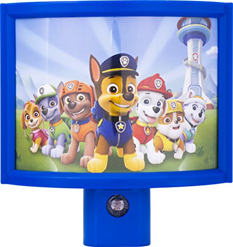 Nickelodeon Paw Patrol LED Night Light Plug-in Marshall Rocky Scout Skye Ryder Chase Kids Gifts Dusk-to-Dawn Sensor Great for Bedroom Bathroom Nursery Playroom Hallway 39137