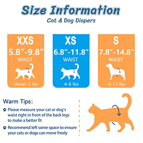 MICOOYO Puppy Cat Nappies Disposable, Super Absorbent Cat Diapers, Small Dog Nappies Female, Adjustable Waist - Image 2