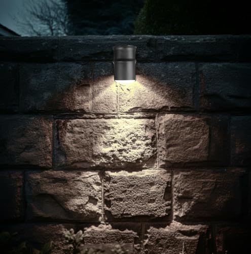 Tekli Çağlayan Aplik IP54 Dış Mekan Zita Bahçe Aydınlatma Duvar Apliği + Gu10 Led Ampul (Beyaz Işık)