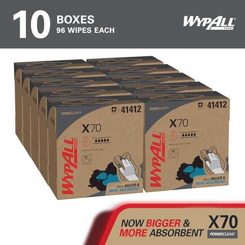 Image of WypAll PowerClean X70 Medium Duty Cloths, 10 x 96 Towels (41412)