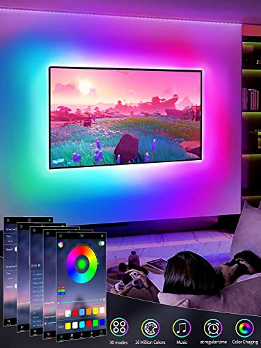 Image of GIPOYENT RGB LED Strip Lights 5 Meter 300 LEDs | Waterproof LED Strip Light with Bluetooth App & 42 Key IR Remote | Multicolor Strip Lights for Home Decoration & Bedroom