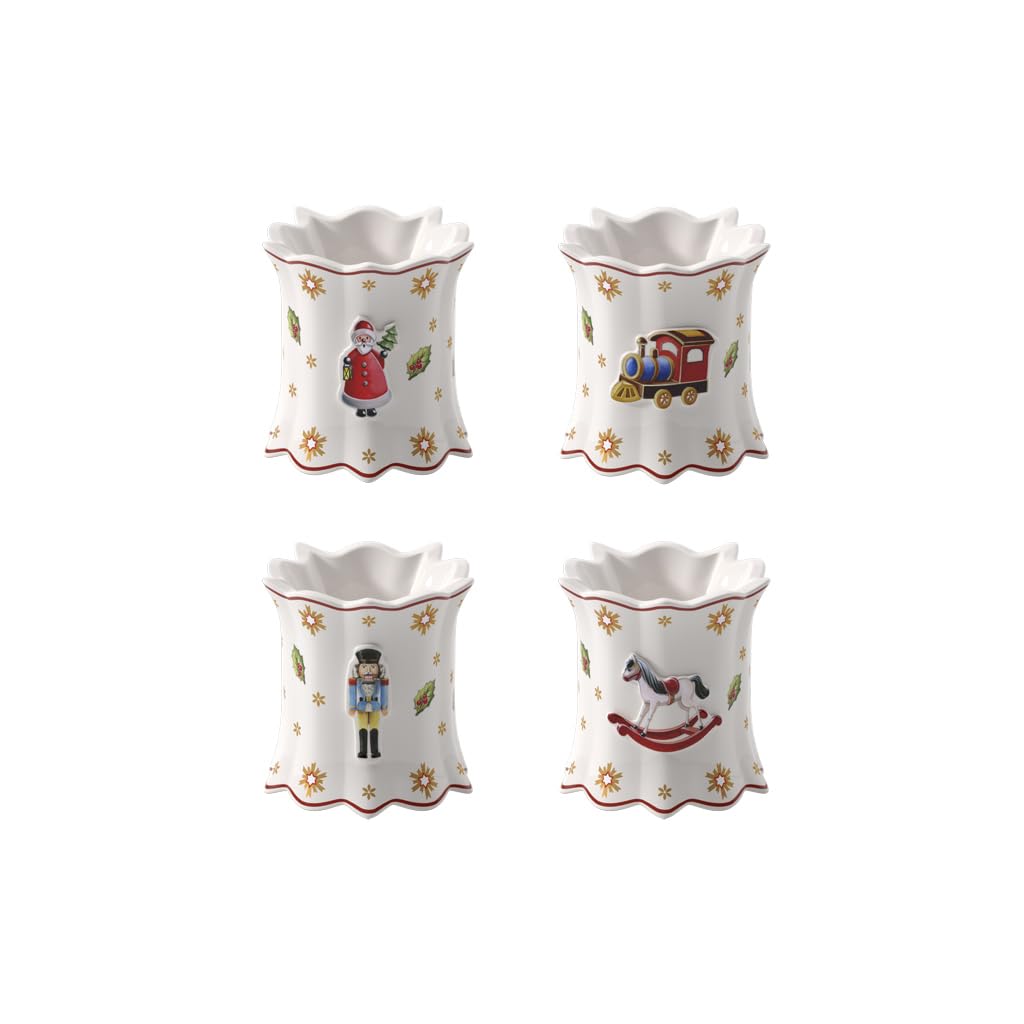 Villeroy & Boch - Toy's Delight Serviettenringe 4er-Set Bunt, Weihnachtsdeko, Tischdekoration, Ringe für Servietten Weihnachten, Weihnachtsdekoration, Deko Weihnachten, Premium Porzellan