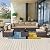 Kullavik Patio Furniture 7 Pieces Outdoor Sectional PE Rattan Sofa Set Brown Manual Wicker Patio Conversation Set with 6 Sand Seat Cushions and 1 Tempered Glass Tea Table