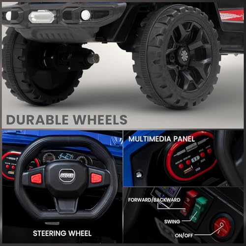 Image of Driving EV Cars for 1, 2, 3, 4, 5, 6 Years | Remote + Steering + Mobile App Control | Kids Jeeps (Entery Level Jeeps [2-6 Years]- Thar, Blue)