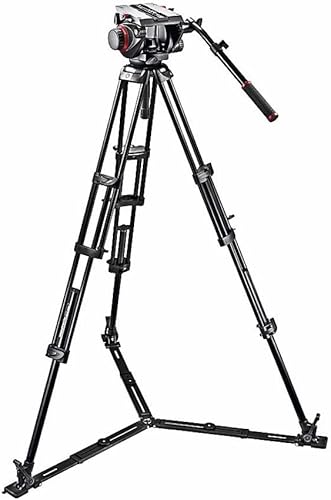 Manfrotto Cabezal de video 509HD con patas de trípode de 545 GB y esparcidor a nivel del suelo