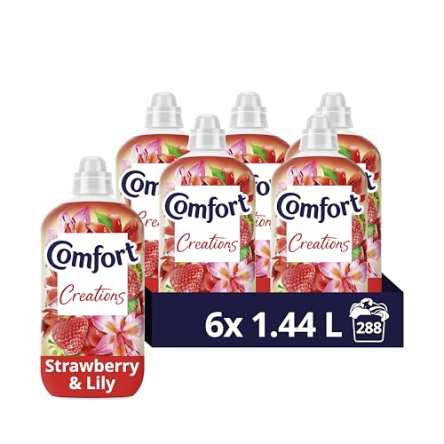 Comfort Creations Strawberry & Lily Fabric Conditioner with Stay Fresh technology for 100 days of freshness + fragrance* 6x 1.44 L (288 washes)