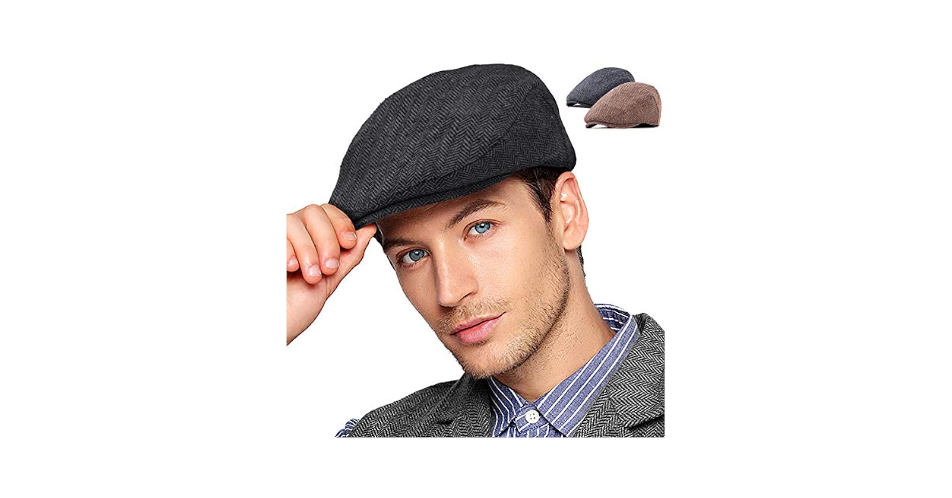 帽子 BOHEMSEO [2ND] TWEED HUNTING CAP, BLACK BOHEMSEO [2ND] TWEED HUNTING CAP, BLACK