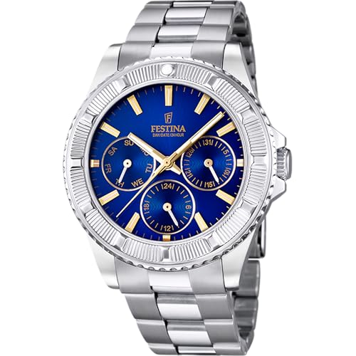 Festina Montre Femme Analogique Acier Inoxydable 316L Argenté - Quartz Multifonction - Verre minéral résistant - Étanche 5 ATM - Calendrier - Special...