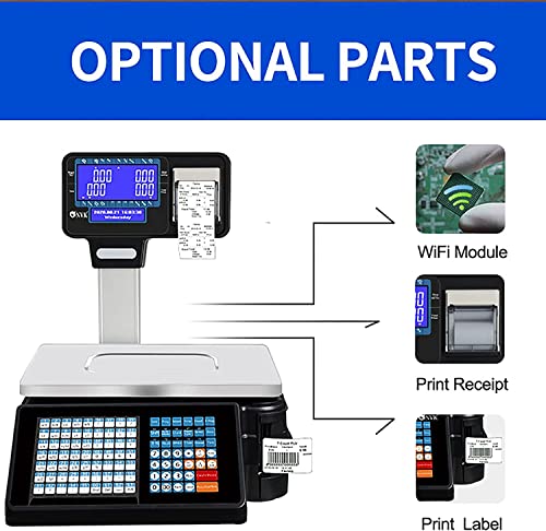 Báscula electrónica comercial con impresora y display miniatura 4