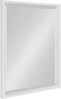 Kate and Laurel Calter Modern Decorative Framed Beveled Wall Mirror, 20 x 26, White,