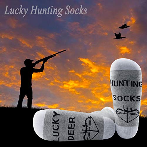JXGZSO 2 Pairs Lucky Deer Hunting Socks Hunting Gift Ideas for Hunting Dad/Husband/Grandpa4